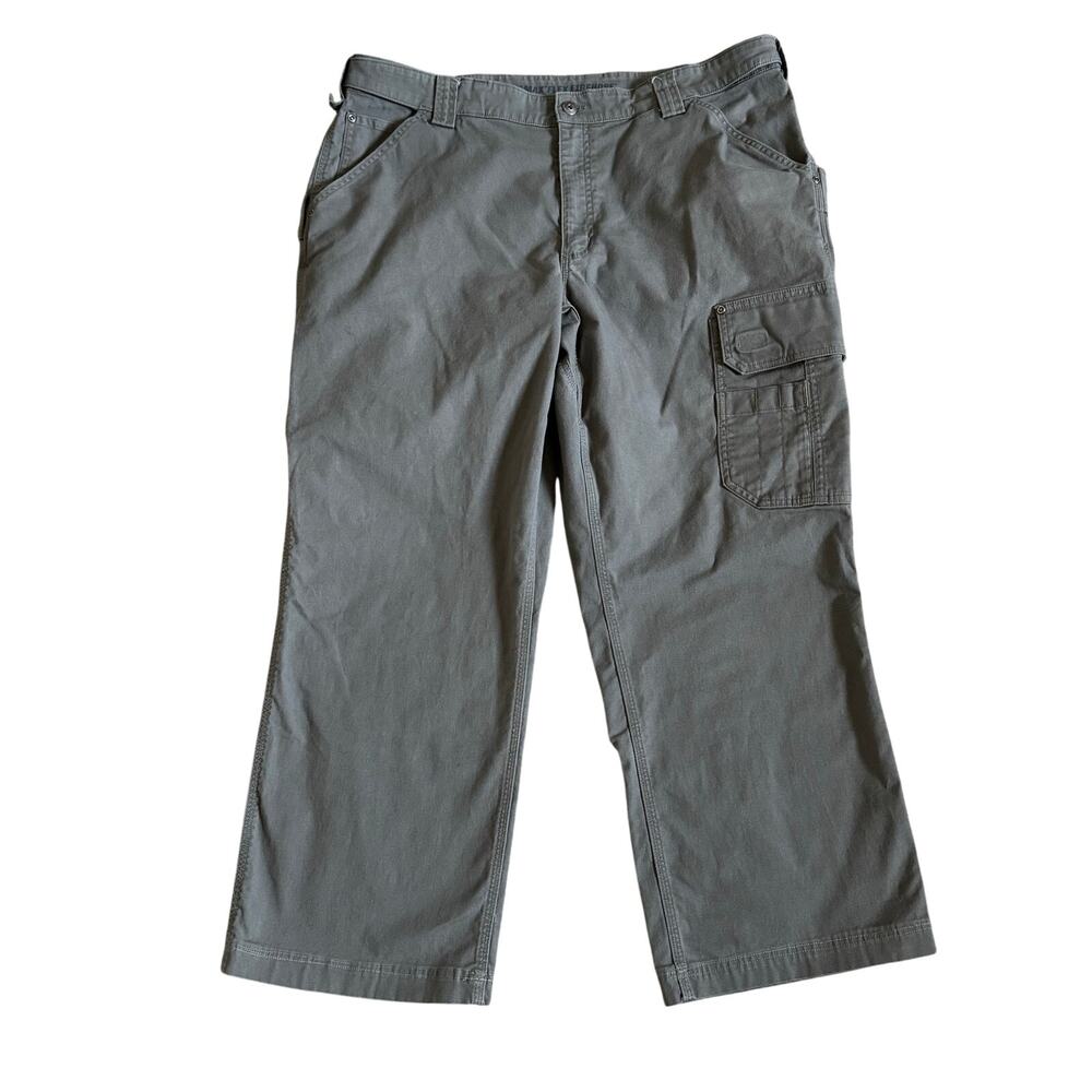 Duluth Trading Pants Men 42x34 (Act 40x28) Flex Firehose Cargo Stretch Gray